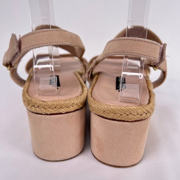 Alice and Olivia Anastasia Blush Pink Suede Platform Espadrille Sandals Size 40 - Picture 5 of 10